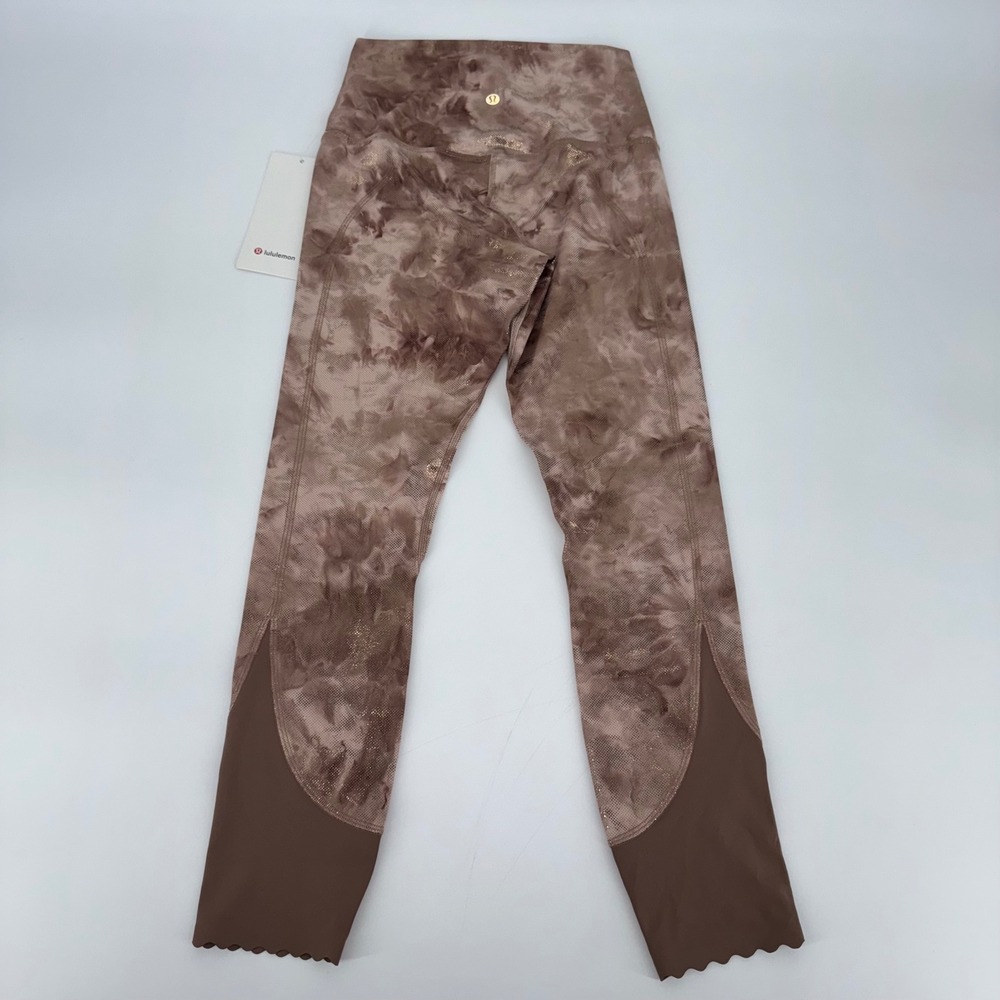 Lululemon Align Pant 25" Scallop Shine Bronze Wash Metallic Rose Gold Size 6 - Picture 2 of 4